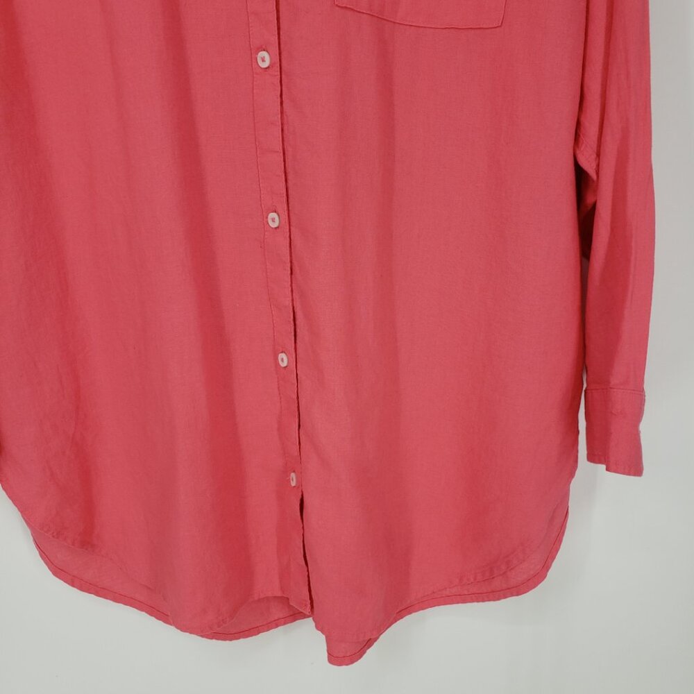 Aerie Oversized Linen Button Down Shirt Top - Picture 5 of 9